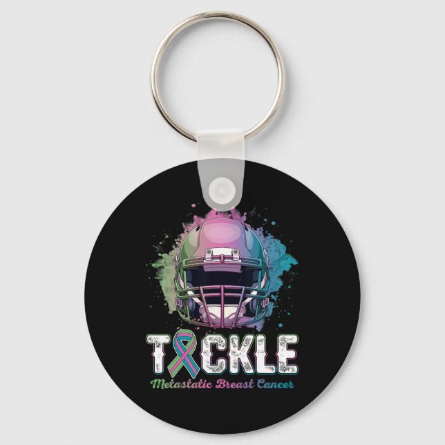 Tackle Metastatic Breast Cancer Awareness Day Foot Key Ring (Front)
