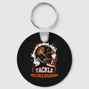 Tackle Multiple Sclerosis Awareness Orange Ribbon Key Ring