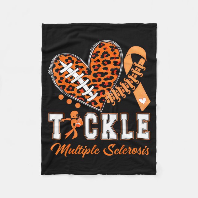 Tackle Multiple Sclerosis Orange Ribbon Awareness  Fleece Blanket (Front)
