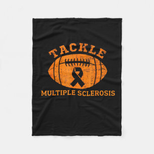 Tackle Multiple Sclerosis Orange Ribbon Awareness  Fleece Blanket