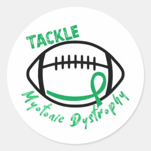Tackle Myotonic Dystrophy with Awareness Ribbon  Classic Round Sticker