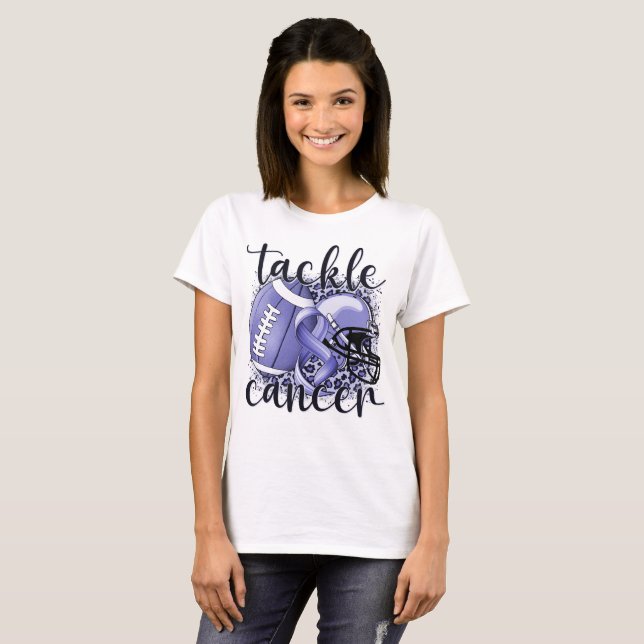 Tackle Oesophageal Cancer Football Themed T-Shirt (Front Full)