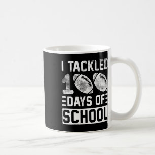Tackled 100 Days Of School Football Boys 100th Day Coffee Mug