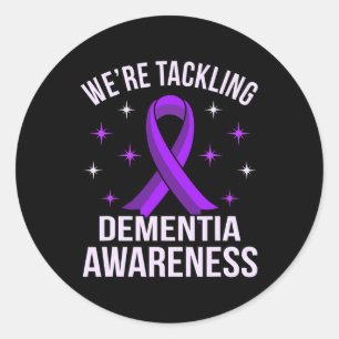 Tackling Dementia Awareness Alzheimerheimer's Purp Classic Round Sticker