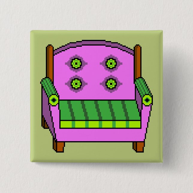 Tacky Armchair 15 Cm Square Badge (Front)