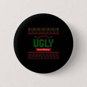 Tacky Christmas Nordic Knit Pattern Red Green Ugly 6 Cm Round Badge