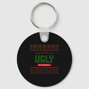 Tacky Christmas Nordic Knit Pattern Red Green Ugly Key Ring