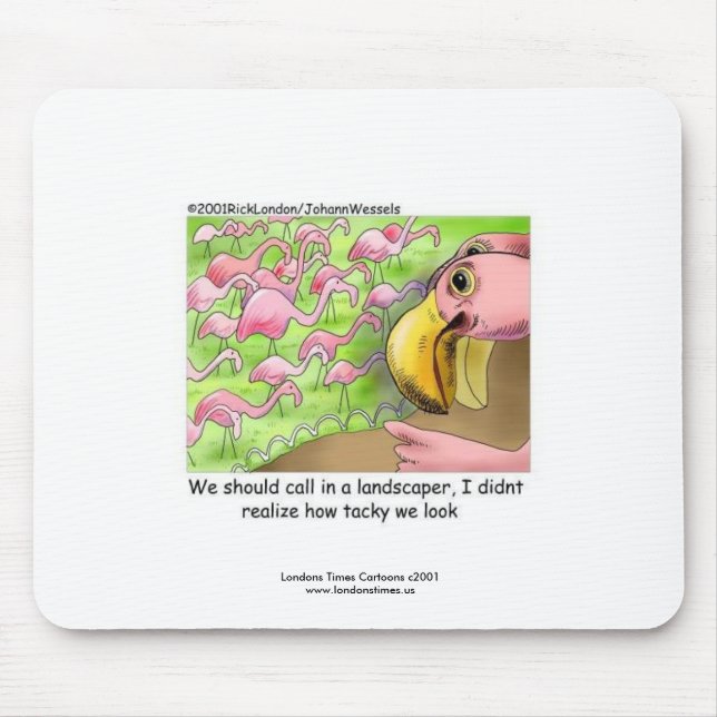 Tacky Pink Flamingos Funny Mouse Pad (Front)