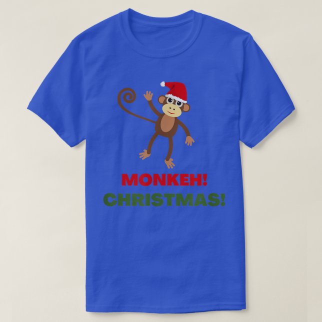 TACKY SANTA MONKEH MONKEY MERRY Christmas SANTA CL T-Shirt (Design Front)