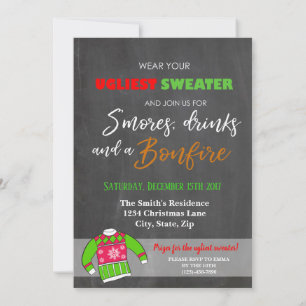 Tacky Ugly Sweater Christmas Party Invitation