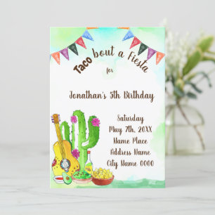 Taco About Fiesta Birthday  Invitation