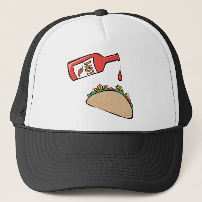 Taco and Hot Sauce Trucker Hat (Front)