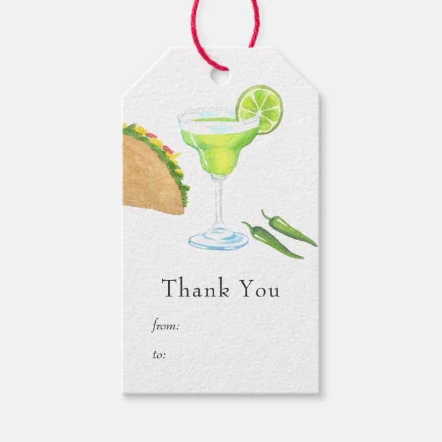 Taco and Tequila themed Gift Tags (Front)