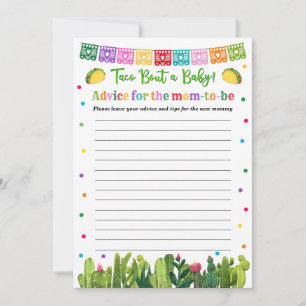 Taco Baby Shower Advice for the Mummy Game Card