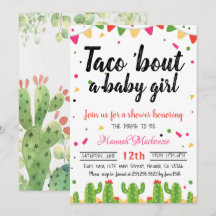 Taco baby shower invitation taco bout a baby girl