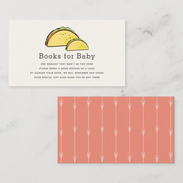 Taco Baby Shower Pink Book Request Enclosure Card (Front/Back)