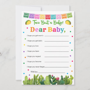 Taco Baby Shower Wishes for Baby, Taco Bout Advice Card