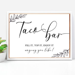 Taco bar wedding sign 8x10