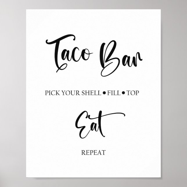 Taco Bar Wedding Sign Poster (Front)