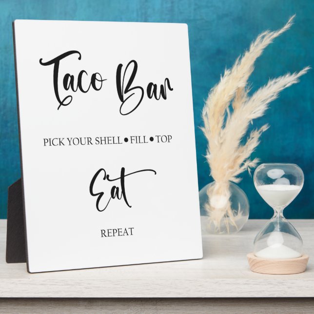 Taco bar Wedding sign Tabletop  Plaque (Side)