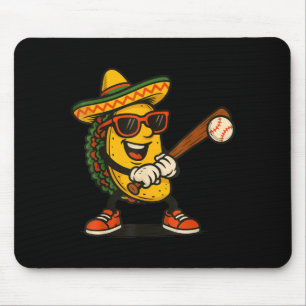 Taco baseball cinco de mayo mouse pad