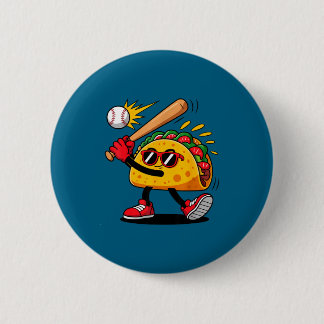 Taco baseball mexican cinco de mayo men kids 6 cm round badge