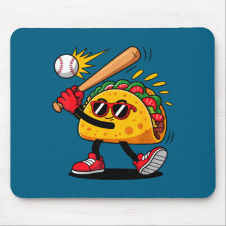 Taco baseball mexican cinco de mayo men kids mouse pad