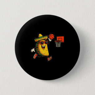 Taco basketball cinco de mayo 6 cm round badge