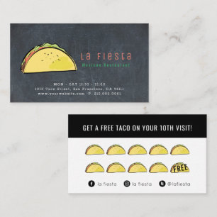 Taco Black Chalkboard Loyalty Card