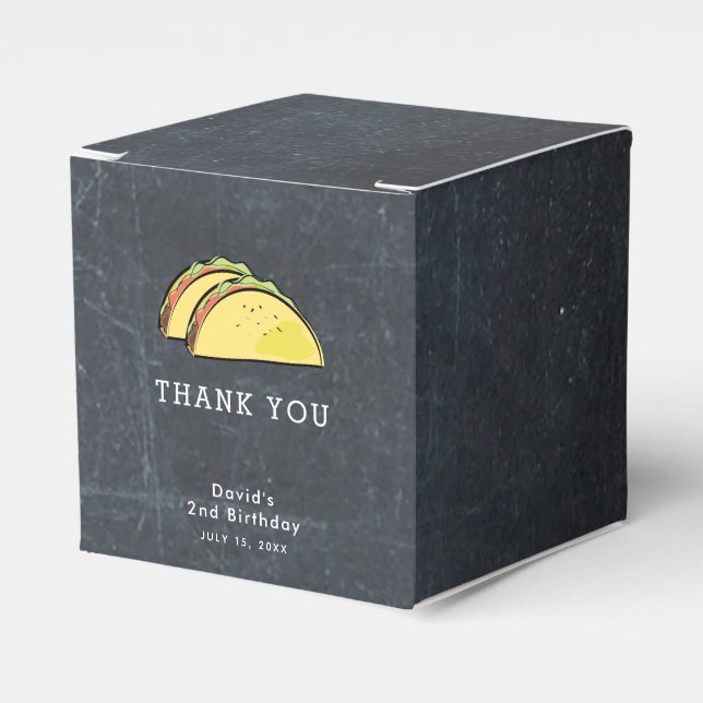 Taco Black Chalkboard Thank You Favour Box (Front Side)