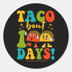 Taco Bout 100 Days Of School Students Teachers Hip Classic Round Sticker