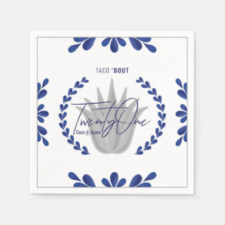 Taco' Bout 21 | Blue/Silver Tequila Napkins