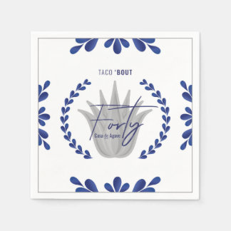 Taco' Bout 40 | Blue/Silver Tequila Napkins