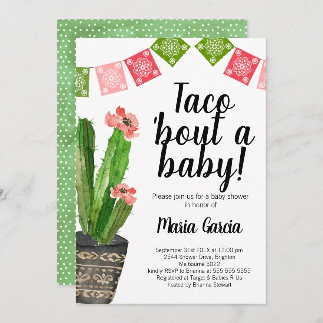 Taco Bout A Baby baby Shower Invitation (Front/Back)