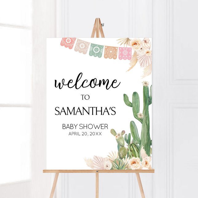 Taco Bout A Baby Baby Shower Welcome Poster (Boho Fiesta Baby Shower Welcome Sign)