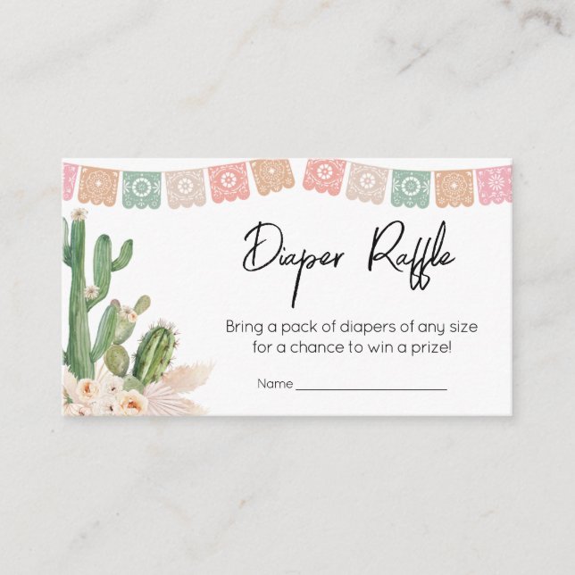 Taco Bout A Baby Boho Baby Shower Diaper Raffle Enclosure Card (Front)