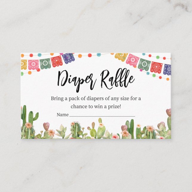 Taco Bout A Baby Fiesta Baby Shower Diaper Raffle Enclosure Card (Front)