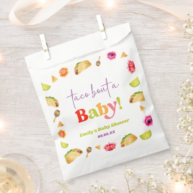 Taco Bout A Baby! Fiesta Baby Shower Favour Bag (Clipped)
