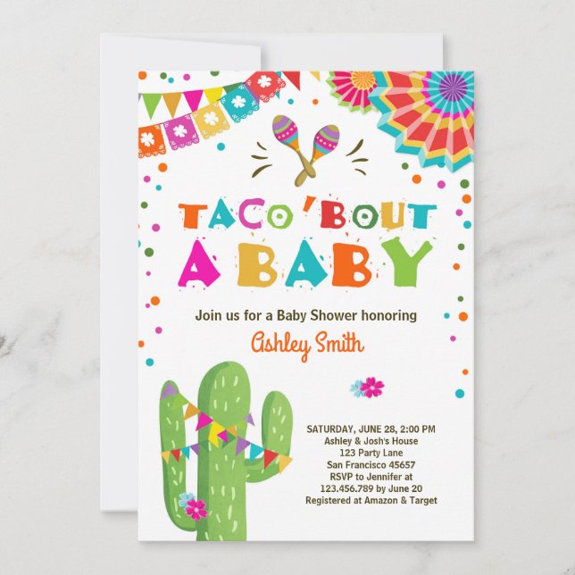 Taco Bout a Baby Fiesta Baby shower invitation (Front)