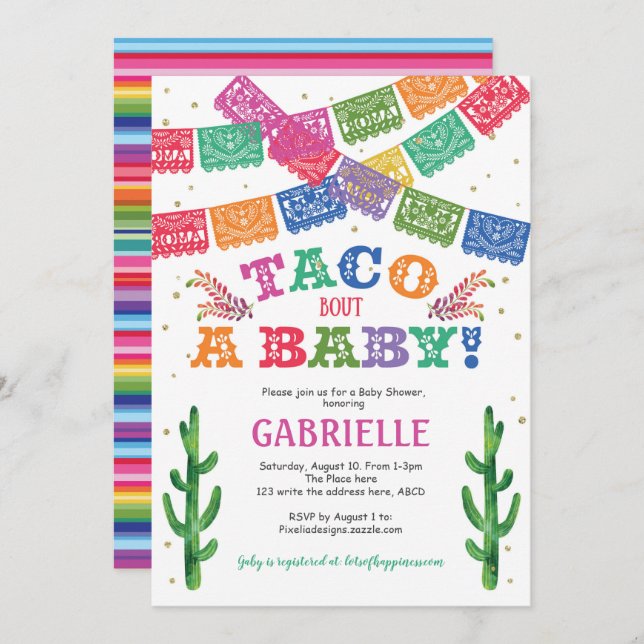 Taco bout a Baby, Fiesta Baby Shower Invitation (Front/Back)