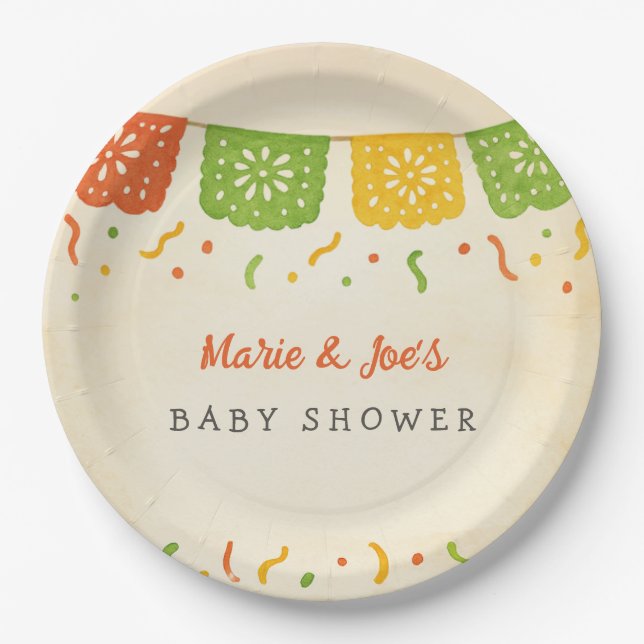 Taco Bout A Baby Fiesta Baby Shower Paper Plates (Front)