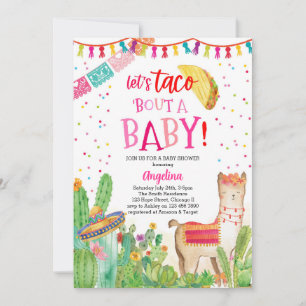 Taco Bout A Baby Fiesta Llama Mexican Baby Shower Invitation