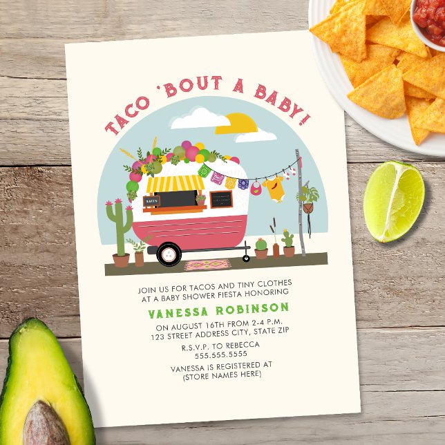 Taco Bout A Baby Hot Pink Girl Baby Shower Invitation (Creator Uploaded)