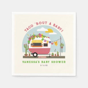 Taco Bout A Baby Hot Pink Girl Baby Shower Napkin