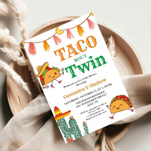 Taco bout a baby  Mexican Twin Baby Shower Invitation