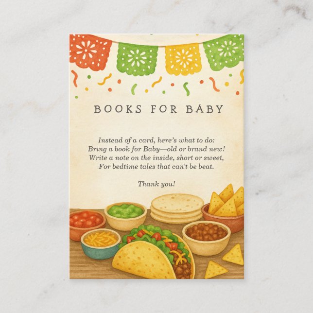 Taco Bout A Baby Shower Book Request Enclosure Card (Front)