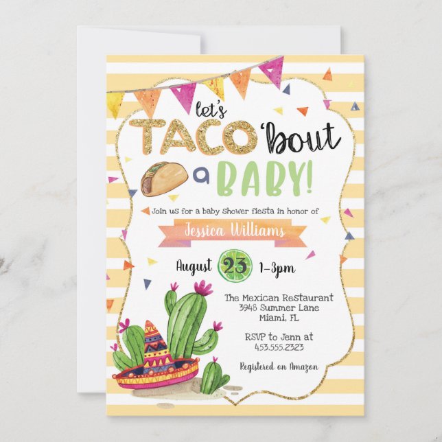 Taco 'bout A Baby Shower Invitation (Front)