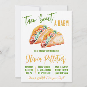 Taco 'Bout a Baby!  Tacos Themed Baby Shower Invitation