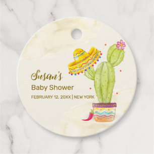 Taco 'Bout A Baby Watercolor Cactus Baby Shower  Favour Tags