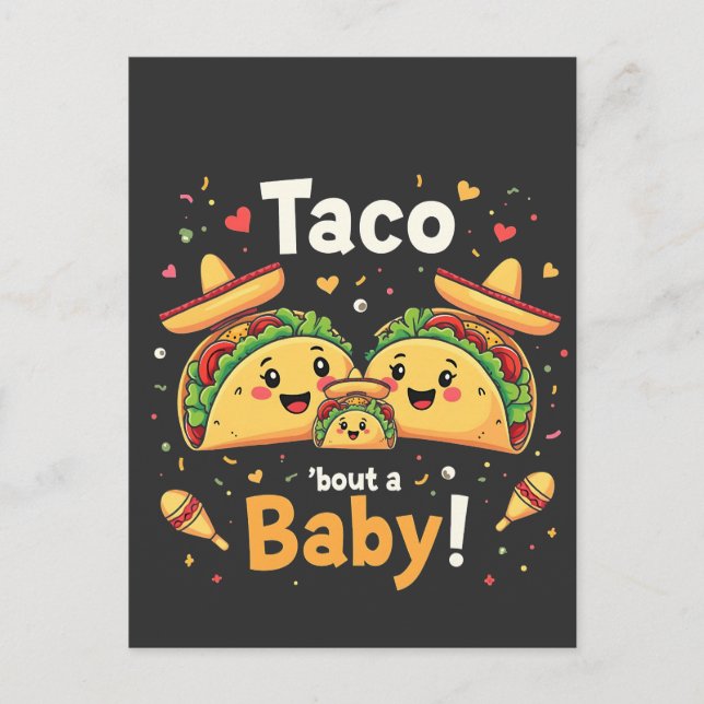 Taco 'Bout a BabyPregnancy Announcement  (Front)